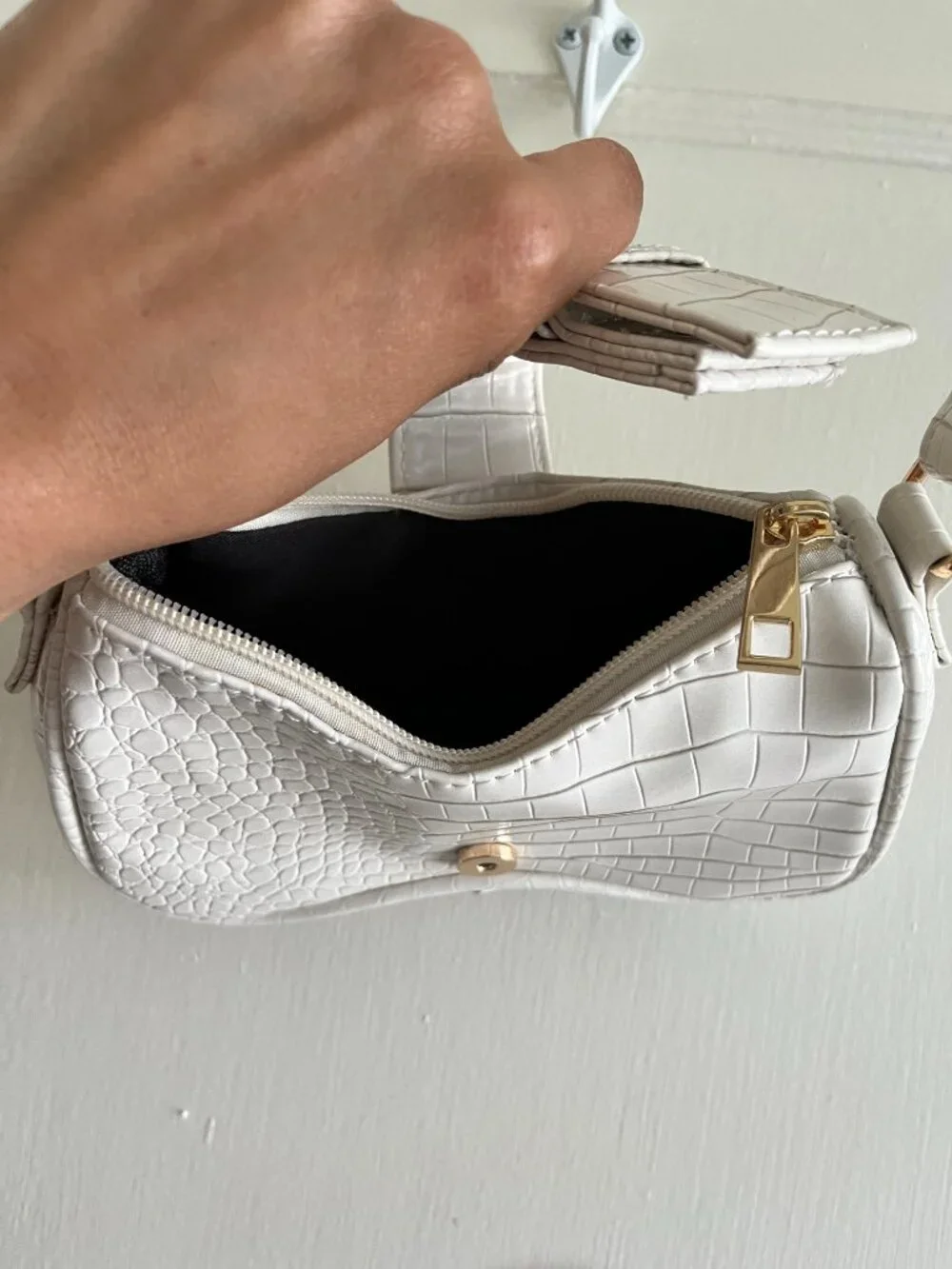 White Small Faux Leather Purse